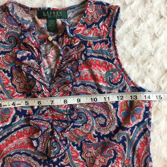 LAUREN Ralph Lauren Paisley Ruffle Top - Picture 3 of 8
